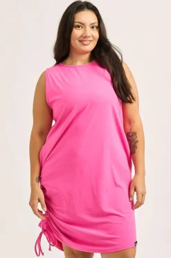 Soft To Touch Lazy Girl Dress Tank - Candy Pink