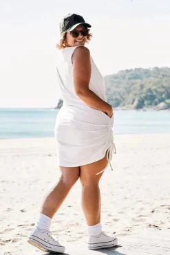 Soft To Touch Lazy Girl Dress Tank - White