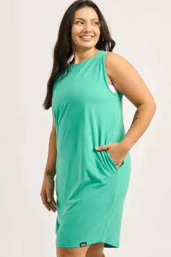 Soft To Touch Lazy Girl Dress Tank - Jade