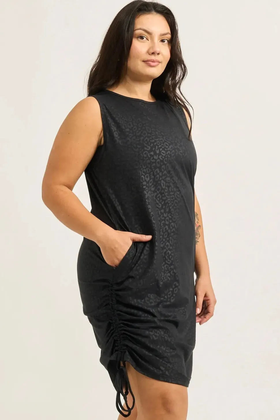 Soft To Touch Lazy Girl Dress Tank - Black Exotic Touch Jag