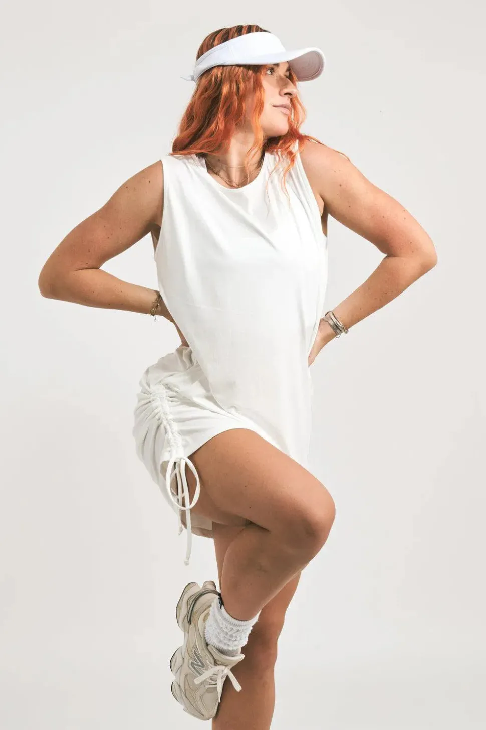 Soft To Touch Lazy Girl Dress Tank - White