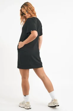 Soft To Touch Lazy Girl Dress Tee - Black