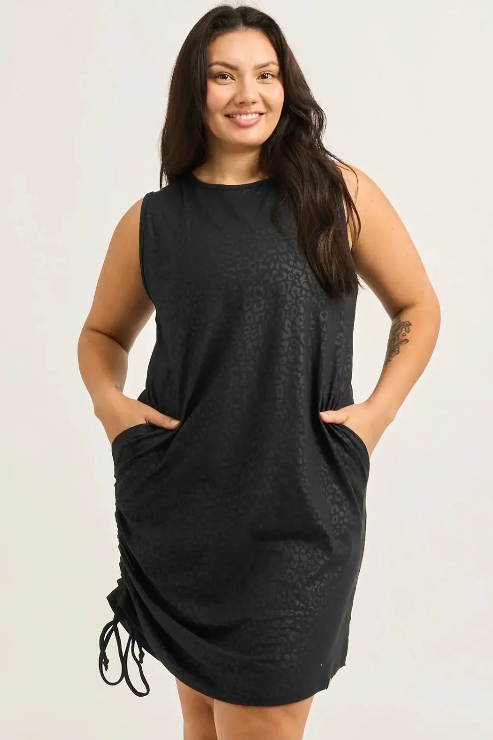Soft To Touch Lazy Girl Dress Tank - Black Exotic Touch Jag
