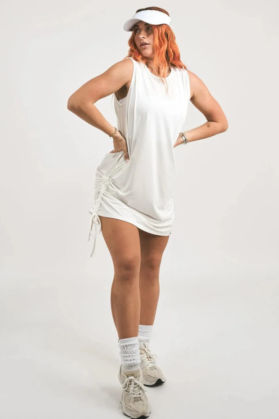 Soft To Touch Lazy Girl Dress Tank - White