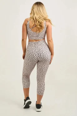 Speckle Jag Sand Performance - Luxe Panel Pocket Drawstring Capri Leggings