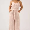 Sustainable Viscose Frill Jumpsuit - Nude Tiki
