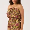 Sustainable Viscose Frill Playsuit - Pink Tropical Leopard