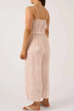 Sustainable Viscose Frill Jumpsuit - Nude Tiki