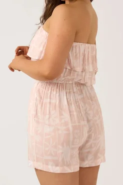 Sustainable Viscose Frill Playsuit - Nude Tiki