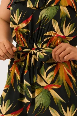 Sustainable Viscose Frill Jumpsuit - Black Tropico