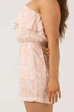 Sustainable Viscose Frill Playsuit - Nude Tiki
