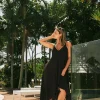 Sustainable Viscose Hanky Hem Dress - Black