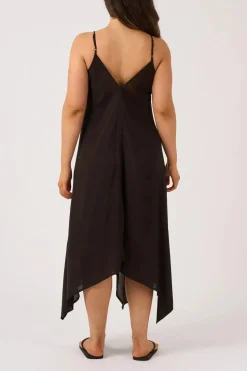 Sustainable Viscose Hanky Hem Dress - Black