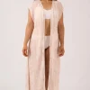 Sustainable Viscose Maxi Kimono - Nude Tiki