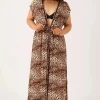 Sustainable Viscose Maxi Kimono - Natural Primal Animal