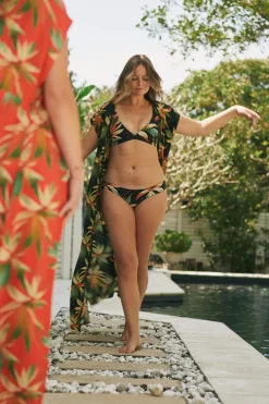 Sustainable Viscose Maxi Kimono - Black Tropico
