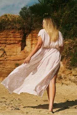 Sustainable Viscose Maxi Kimono - Nude Tiki