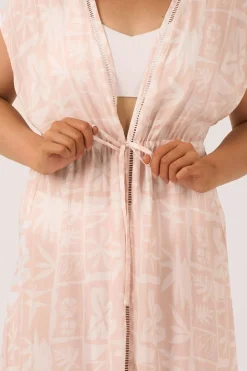 Sustainable Viscose Maxi Kimono - Nude Tiki