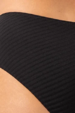 Textured Adjustable Bralette Bikini Top - Black