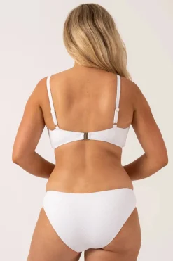 Textured Adjustable Bralette Bikini Top - White