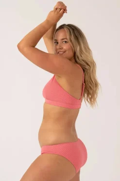 Textured Hipster Bikini Bottom - Bubblegum Pink