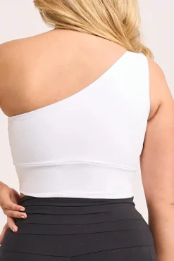 White Body Contouring - One Shoulder Comfort Crop Top