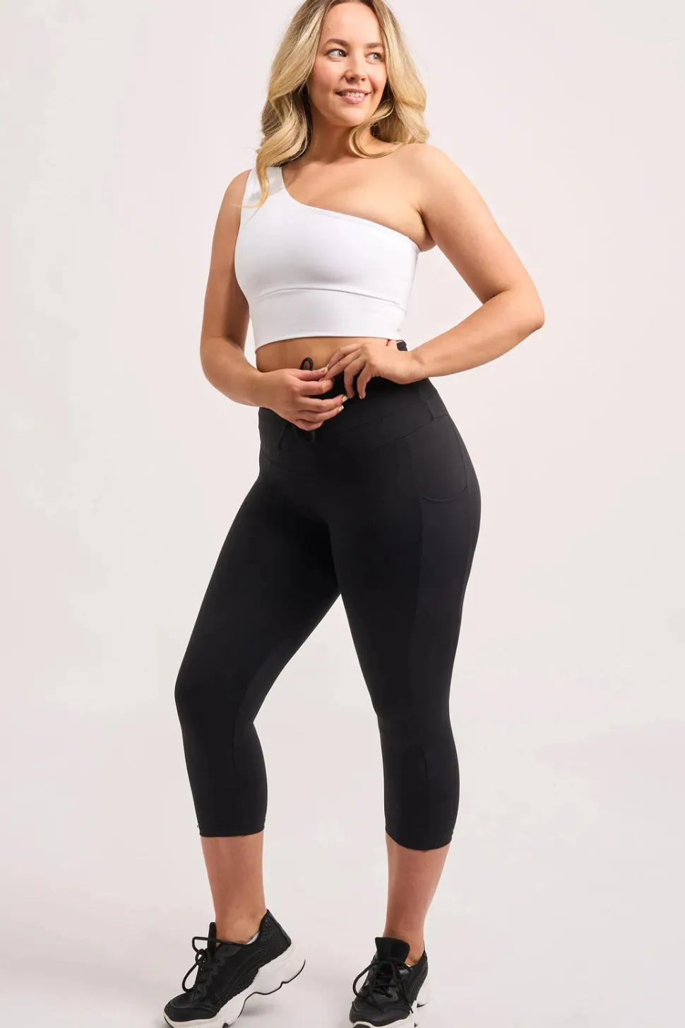 White Body Contouring - One Shoulder Comfort Crop Top