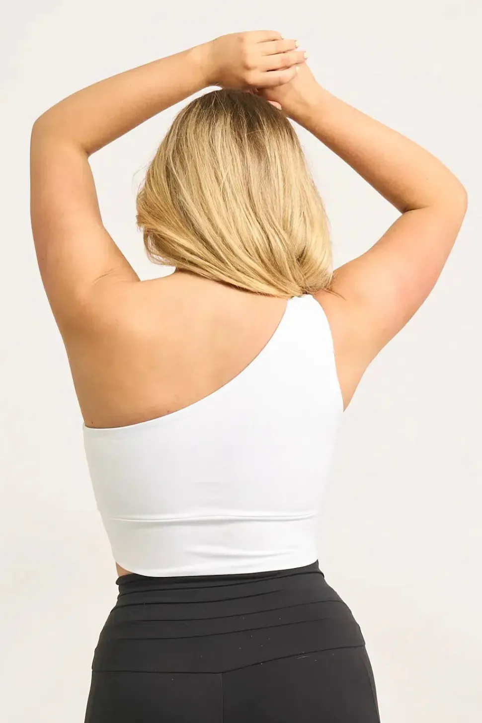 White Body Contouring - One Shoulder Comfort Crop Top