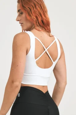 White Body Contouring - Scoop Neck Comfort Crop Top