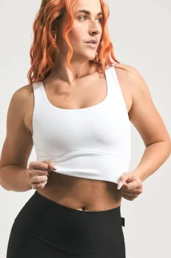 White Body Contouring - Scoop Neck Comfort Crop Top