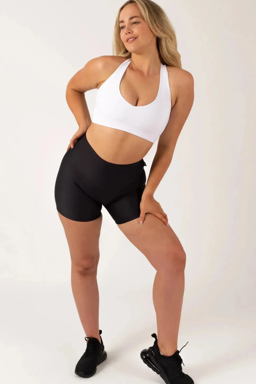 White Performance - Deep V Crop