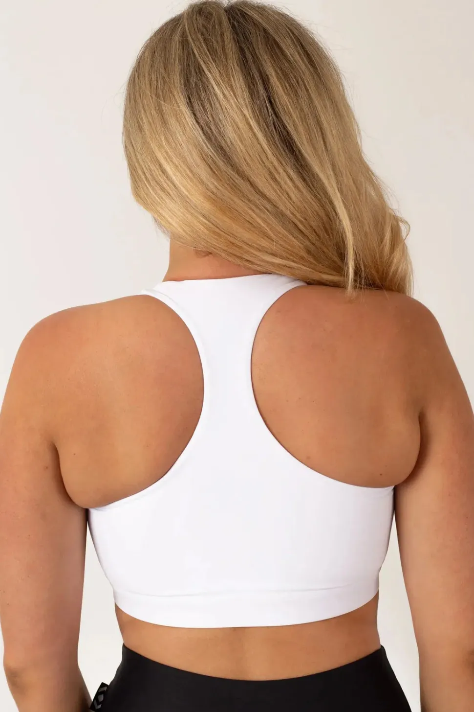 White Performance - Deep V Crop