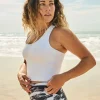 White Performance - Longline T Back Comfort Crop Top