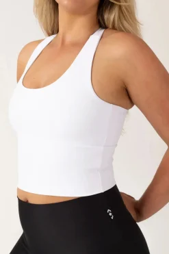 White Performance - Longline T Back Comfort Crop Top