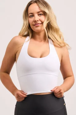 White Performance - Luxe Longline T Back Comfort Crop Top
