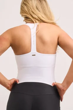 White Performance - Luxe Longline T Back Comfort Crop Top