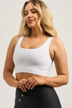 White Performance - Luxe Scoop Neck Comfort Crop Top