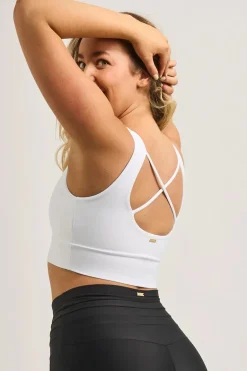 White Performance - Luxe Scoop Neck Comfort Crop Top