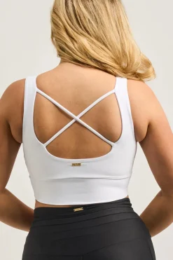 White Performance - Luxe Scoop Neck Comfort Crop Top