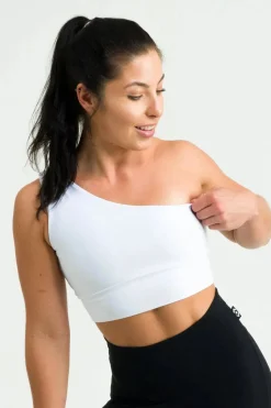 White Performance - One Shoulder Comfort Crop Top