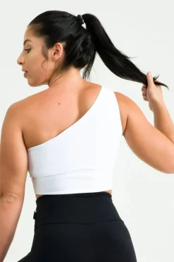 White Performance - One Shoulder Comfort Crop Top