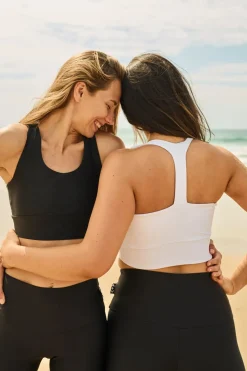 White Performance - T Back Comfort Crop Top
