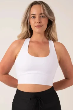 White Performance - T Back Comfort Crop Top