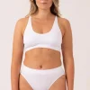 White Rib Seam Free - High Waist Bikini Briefs
