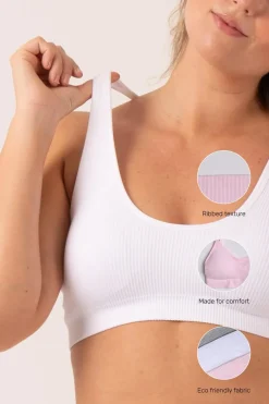 White Rib Seam Free - Strappy Cross Over Bralette
